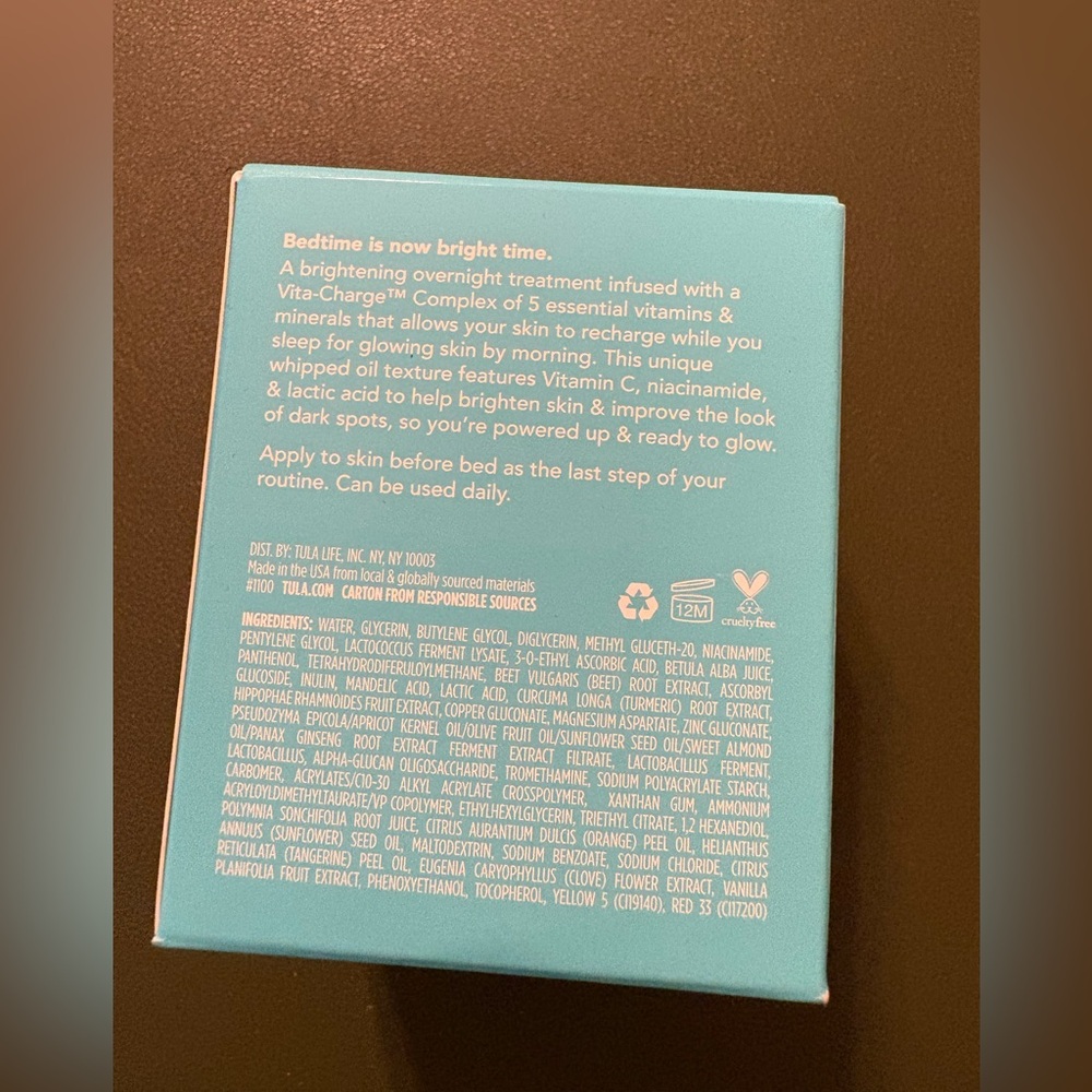TULA SKINCARE® Bedtime Bright™ Vita-Charge™ Overnight Brightening Treatment NEW - Picture 5 of 11